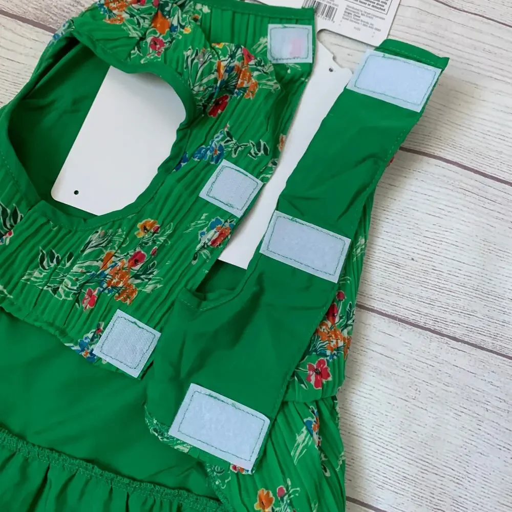 Boots & Barkley Green Floral Pet Dog Dress Size Medium Up to 40lbs